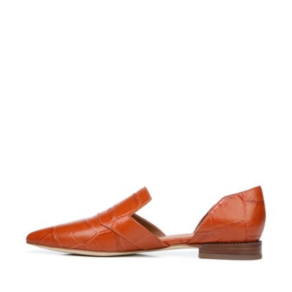 NEW SARTO BY FRANCO SARTO Women Toby Pointy Croco Burnt Orange Dress d'Orsay - Picture 2 of 7